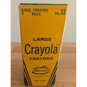 Vintage LARGE Crayola Crayons 12 Pack BLACK Bulk Binney Smith New York USA